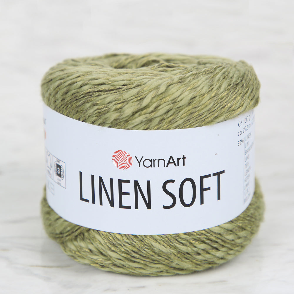 YarnArt Linen Soft Yeşil El Örgü İpi - 7313